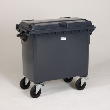 Wheelie bin 660L, 1370x784x1215 mm, dark gray