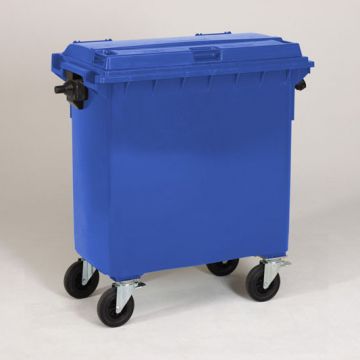 4-wiel container, 1371x779x1316 mm, 770 l. met deksel, blauw