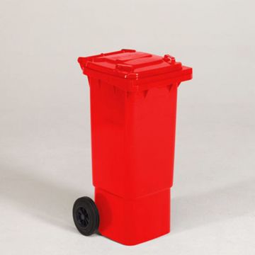 2-wiel container, 445x530x940 mm 80 l. met deksel, rood