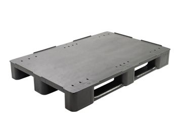E-line Mepal medium duty pallet 3 sleden, 1200x800x145 mm, PP recycle gesloten dek