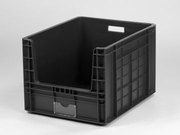 Stackable warehouse bin 97L 605x500x400 mm black