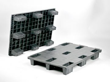 Nestable pallet 1200x800x153 mm on 9 feet closed deck PE-R