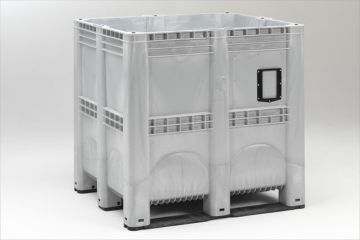Jumbo pallet box 1400L, 1300x1150x1250 mm on 3 skids MARBLE