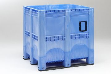 Pallet box 1400 l. 1300x1150x1250 mm on 3 skids blue