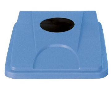 Deksel met ronde inworp 453x328x70 mm blauw