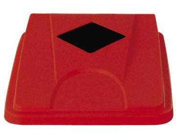 Lid with square aperture for waste bin 1080/90, red