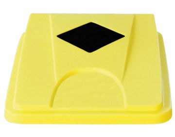 Lid with square aperture for waste bin 1080/90, yellow