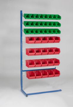 Extension rack, one-sided incl. 44 warehouse bins