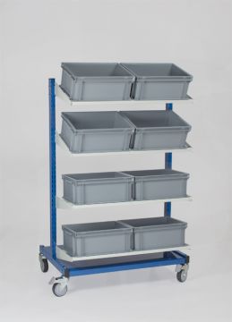 Mobile rack incl. 16 stackable bins