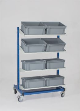 Mobile rack incl. 16 stackable bins