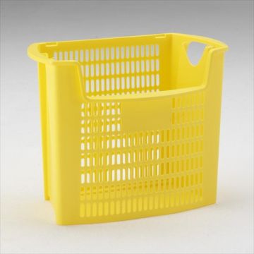 Design waste basket 32,5 l. perforated walls and open front, yellow