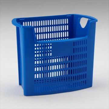 Design waste basket 32,5 l. perforated walls and open front blue