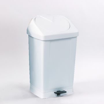 Waste bin with pedal 430x370x730 mm, 60 L, grey/white