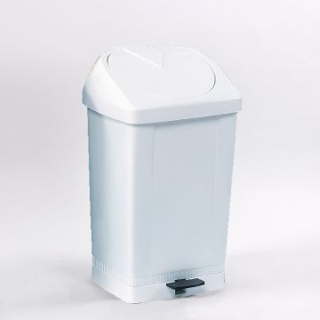 Waste bin with pedal 430x370x730 mm, 60 L, grey/white