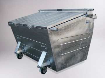 Rear Loader, 2250x1700x1490 mm, 3000 l. galvanised, 4 wheels