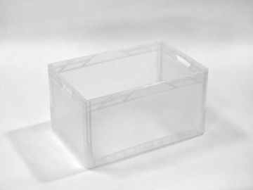 Stackable plastic bin, 600x400x320 mm 60 l. translucent 