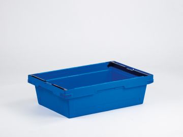 Stack- nestable bail-arm bin 600x400x173 mm 29L blue