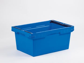 Stack- nestable bail-arm bin 600x400x273 mm 47L blue
