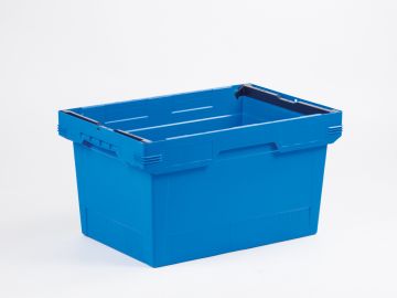 Stack- nestable bail-arm bin 600x400x323 mm 58L blue