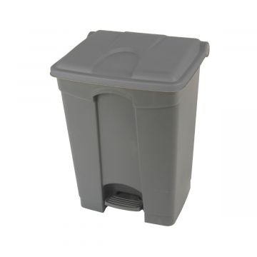 Kunststof afvalbak met pedaal 500x410x670 mm, 70 l. grijs
