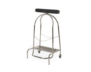 RVS verrijdbare zakhouder 590x430x980 mm, 130 liter