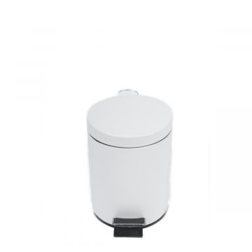 Stainless steel pedal waste bin 5 l. ø203x284 mm, white