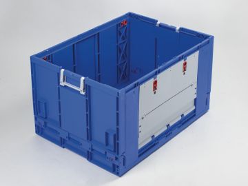 Foldable bin with lockable aperture 183 l. 800x600x465 mm blue