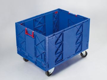 Foldable bin on wheels 183 l. 800x600x585 mm blue