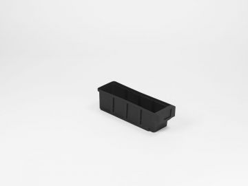 Conductive storage box, 300x93x83 mm max. 3 partitions, black