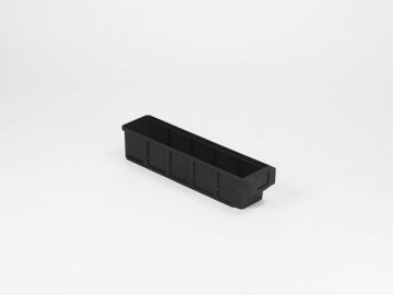 Conductive storage box, 400x93x83 mm max. 4 partitions, black