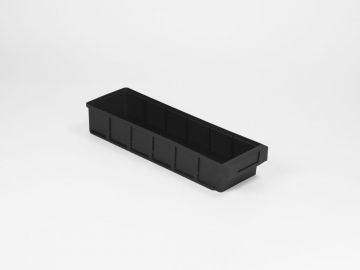 Conductive storage box, 500x152x83 mm max. 5 partitions, black