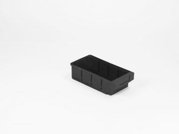 Conductive storage box, 300x152x83 mm max. 3 partitions, black