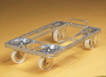 Metalen trolley tbv de WA700 bakken met rubber wielen