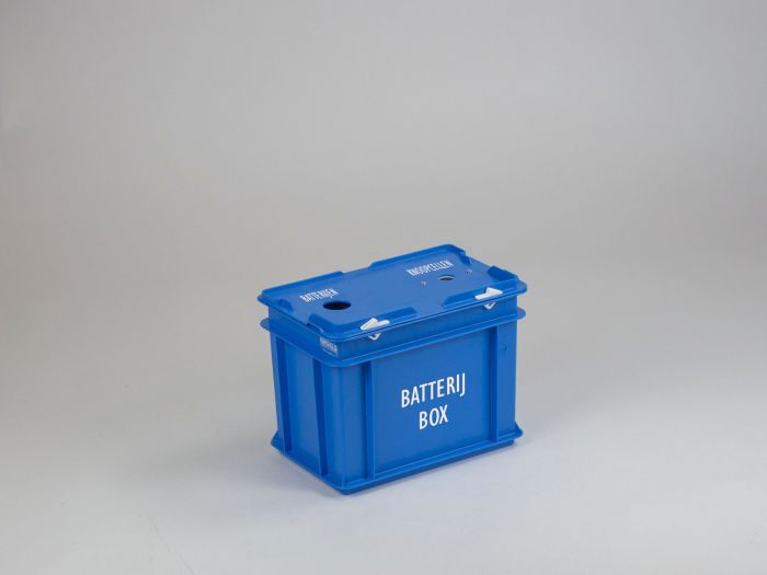 Batterijbox 9 liter, 300x200x235 mm, twee inwerpopeningen