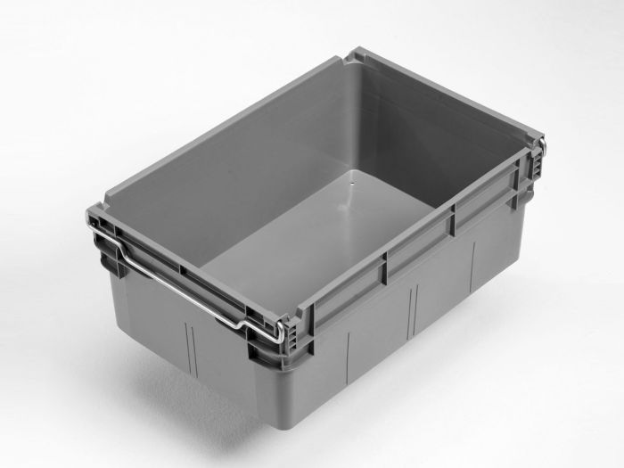 Beugelbak 45 liter, 600x400x237 mm, grijs