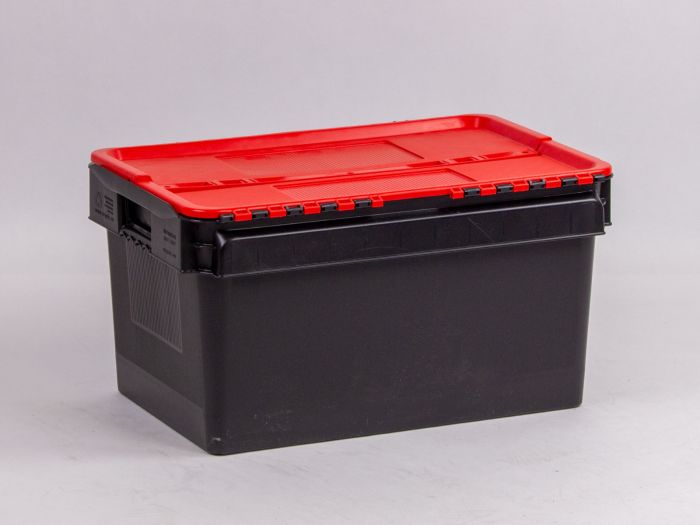 E-line Heavy Duty Distribox 52 l. 600x400x320 mm zwart/rood