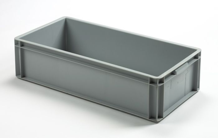 Kunststof stapelbare bak, 800x400x200 mm, 54 ltr, gesloten