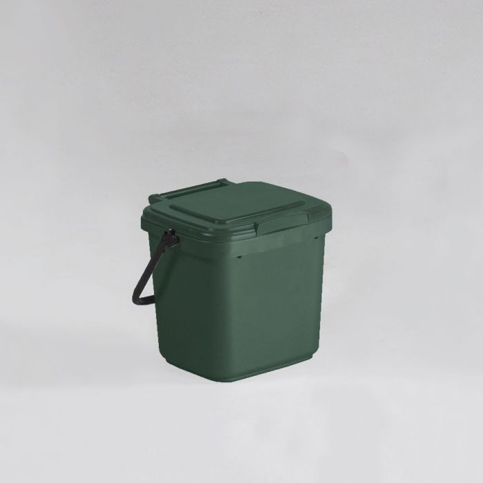 Bio bin, 250x205x205mm, 5 l., with plastic handle, green