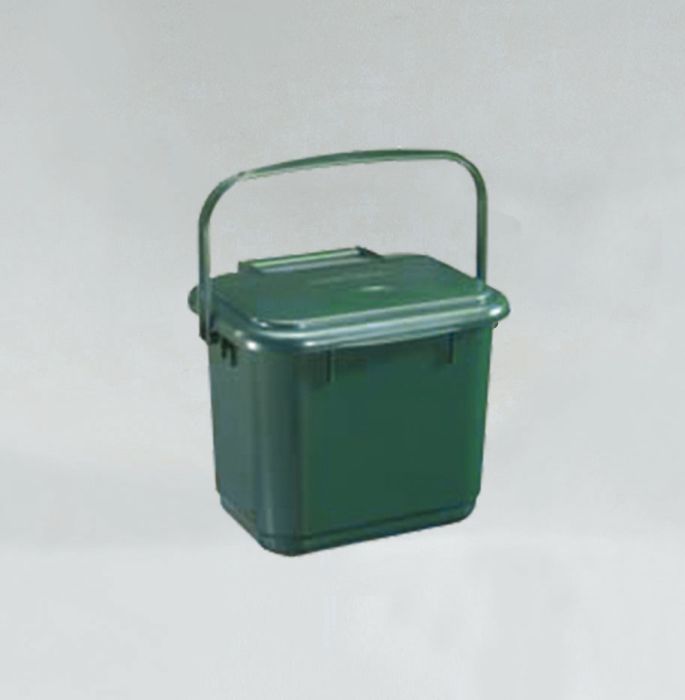 Afvalemmer, 252x229x234mm, 7 liter, met kunststof hengsel, groen