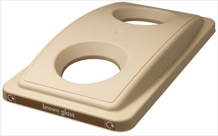 Ecosort deksel, 2 gaten, bruin