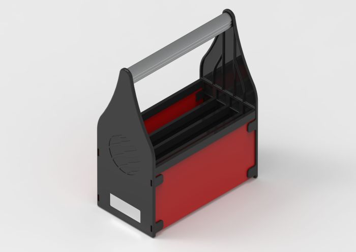 Carry Basket 242x131x302 mm for 4 devices (tablets), red
