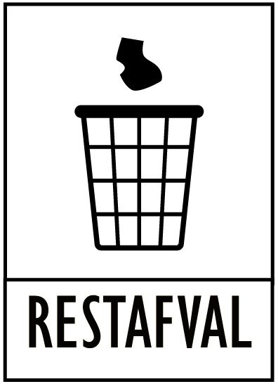 Set stickers voor ecosort, Restafval