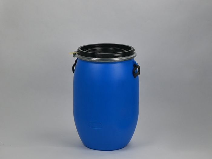 UN plastic dekselvat 60 liter blauw ø 400 x H = 610 mm