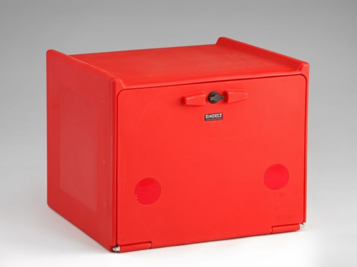 Kunststof food delivery box 560x520x440 mm, 90 l. dubbelwandig, rood