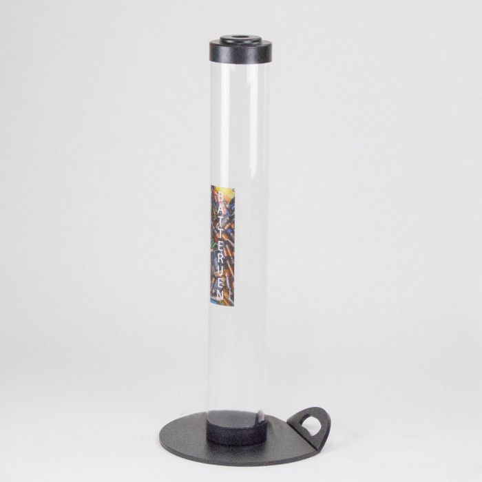 Batterijkoker ± 9 liter, ø120x800 mm met kunststof voet met greep