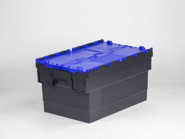 E-line Distribox distributiebak, bakdeel zwart, dekselhelften blauw 55 ltr