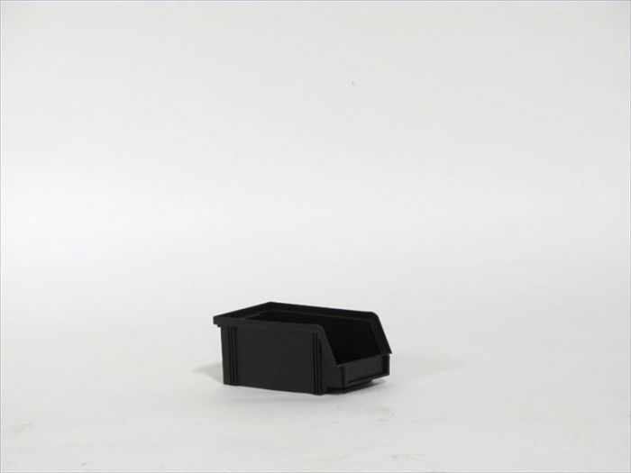 Magazijnbak 160x95x75 mm met grijpopening, ESD-veilig, zwart
