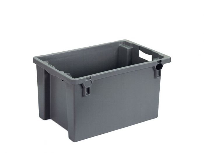 Draaistapelbak hygiëne euronorm, 600x400x300 mm, 50 liter, bodem dicht