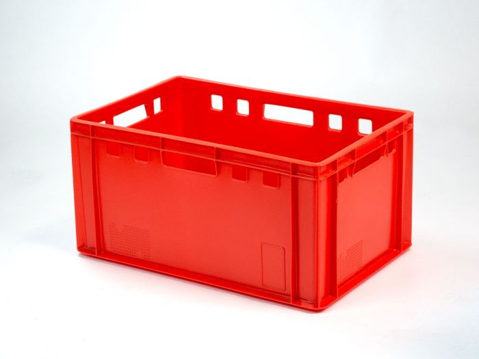 Euronorm kunststof vleeskrat 600x400x300 mm, 60 liter, rood
