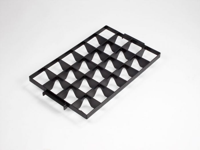 Divider with 24 compartments for 600x400 mm catering bins, top part, black